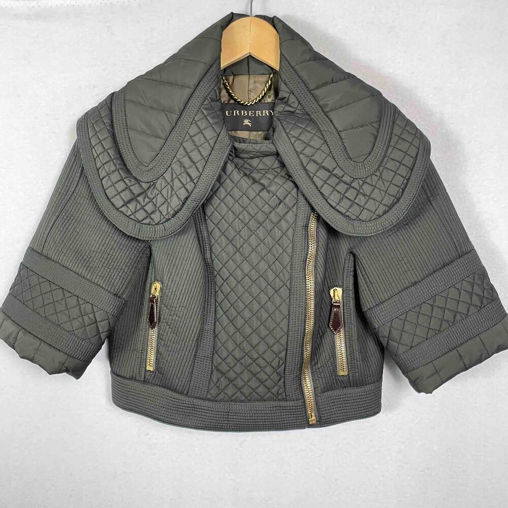 Burberry Prorsum Quilted Cropped Jacket Womens Size XXS